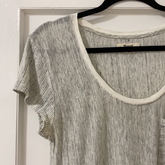 Madewell | Linen Striped Pocket t-shirt S - Picture 2 of 7